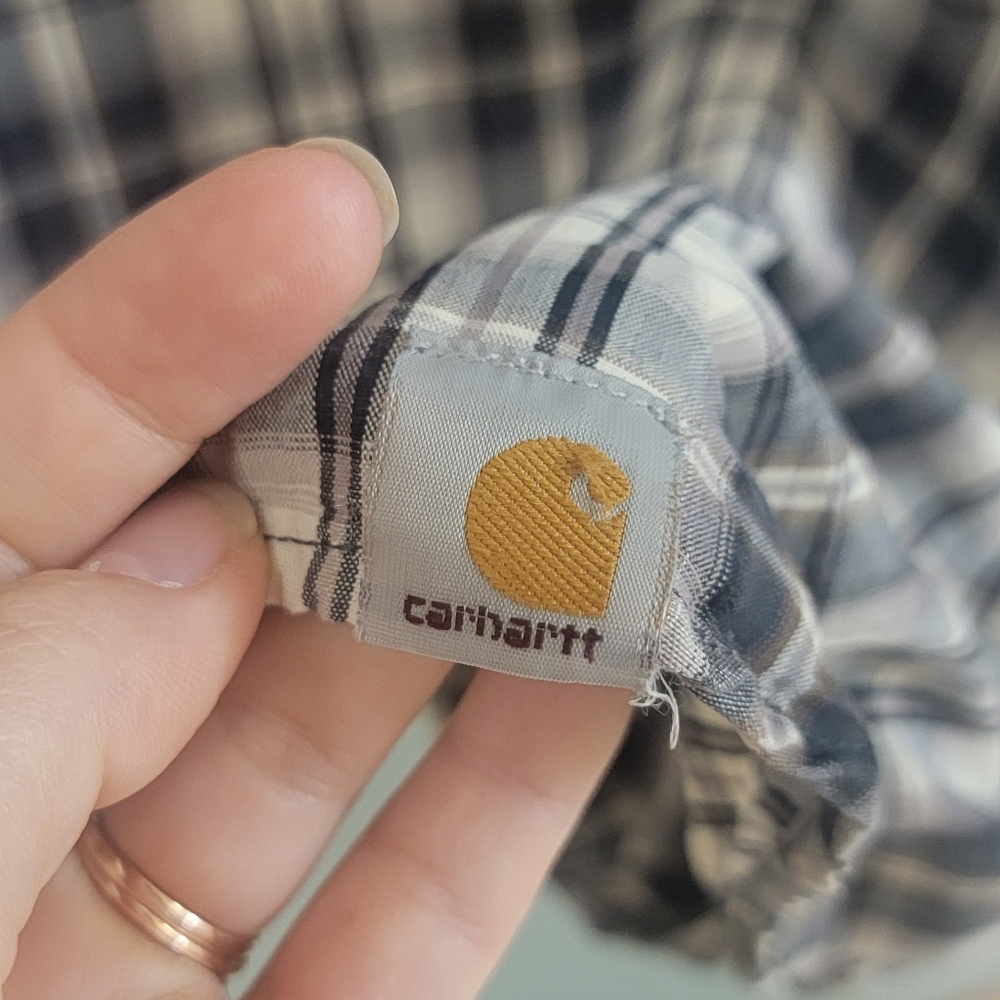 Carhartt Mens Stripe Embroidered Logo Relaed fit Buttoned Down Shirt Size‎ 2x - Picture 8 of 8